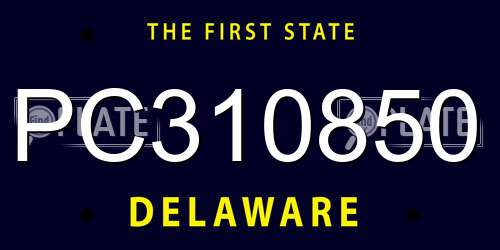 PC310850 Delaware License Plate