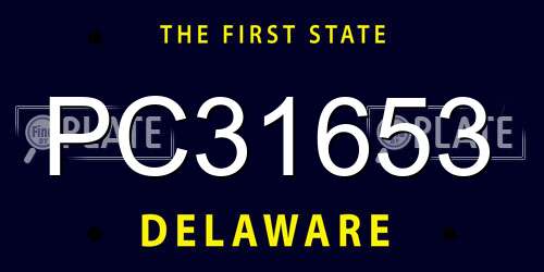PC31653 Delaware License Plate