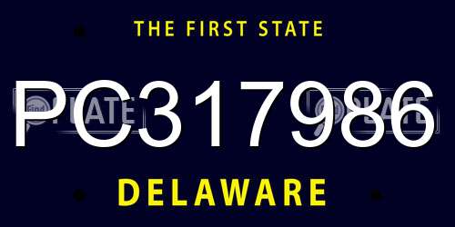 PC317986 Delaware License Plate