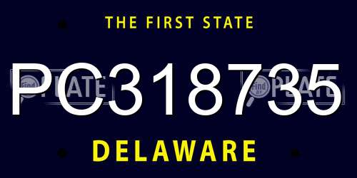 PC318735 Delaware License Plate
