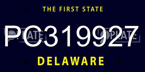 PC319927 Delaware License Plate
