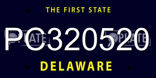 PC320520 Delaware License Plate