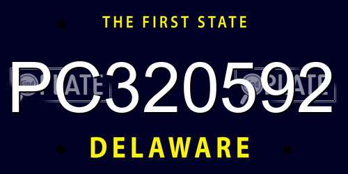PC320592 Delaware License Plate