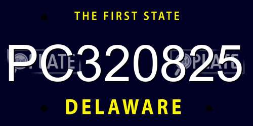 PC320825 Delaware License Plate