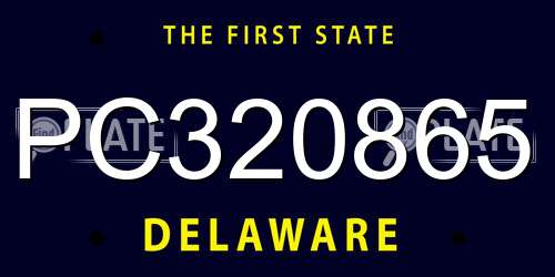PC320865 Delaware License Plate