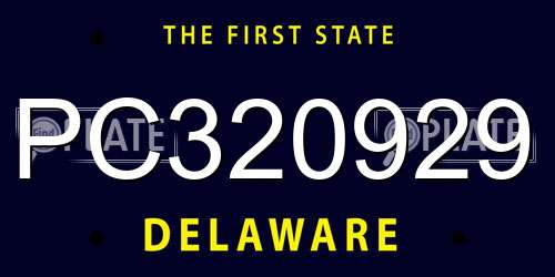 PC320929 Delaware License Plate