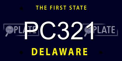 PC321 Delaware License Plate