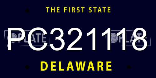 PC321118 Delaware License Plate