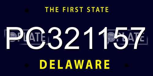 PC321157 Delaware License Plate