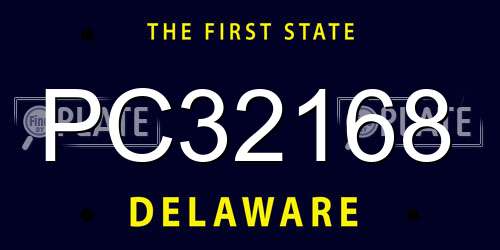 PC32168 Delaware License Plate