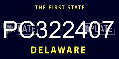 PC322407 Delaware License Plate