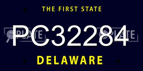 PC32284 Delaware License Plate