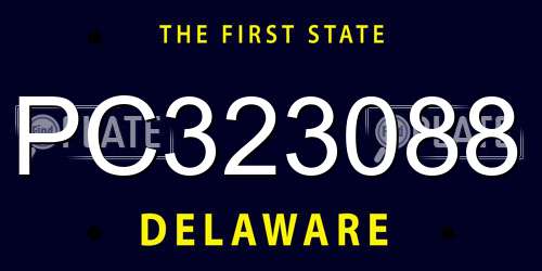 PC323088 Delaware License Plate