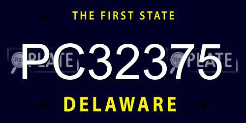 PC32375 Delaware License Plate