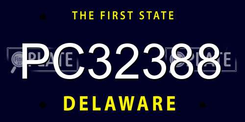 PC32388 Delaware License Plate