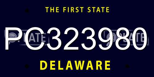 PC323980 Delaware License Plate