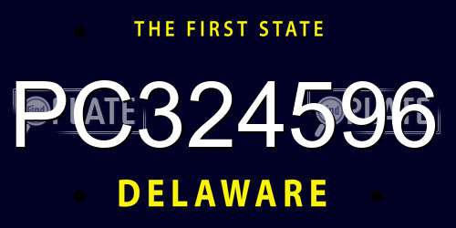 PC324596 Delaware License Plate