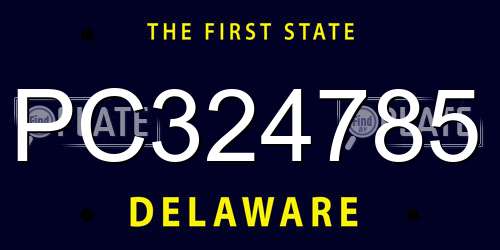 PC324785 Delaware License Plate