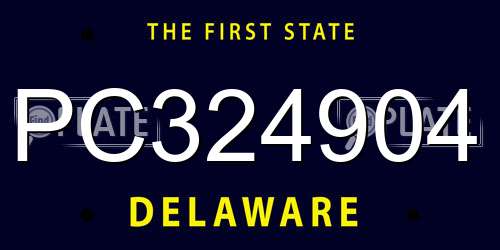 PC324904 Delaware License Plate