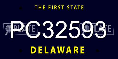 PC32593 Delaware License Plate