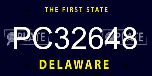 PC32648 Delaware License Plate