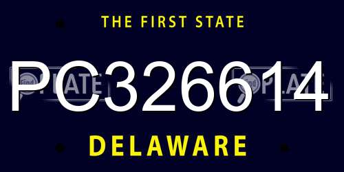 PC326614 Delaware License Plate