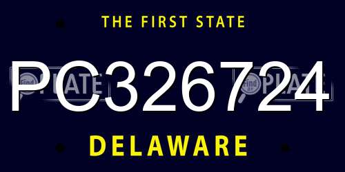 PC326724 Delaware License Plate