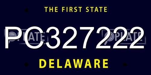 PC327222 Delaware License Plate