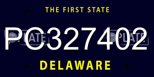 PC327402 Delaware License Plate