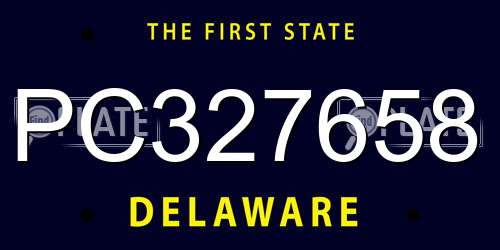 PC327658 Delaware License Plate