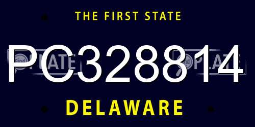 PC328814 Delaware License Plate
