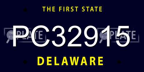 PC32915 Delaware License Plate