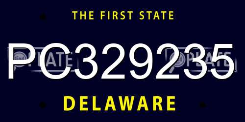PC329235 Delaware License Plate