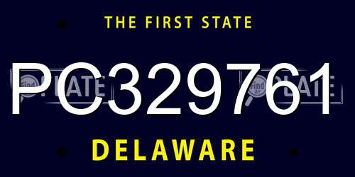 PC329761 Delaware License Plate