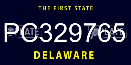 PC329765 Delaware License Plate