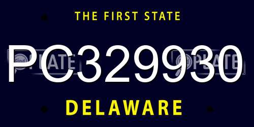 PC329930 Delaware License Plate