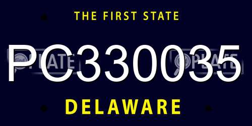 PC330035 Delaware License Plate