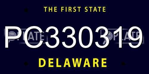 PC330319 Delaware License Plate