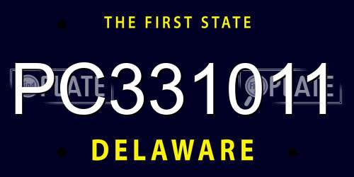 PC331011 Delaware License Plate