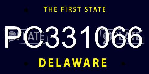 PC331066 Delaware License Plate