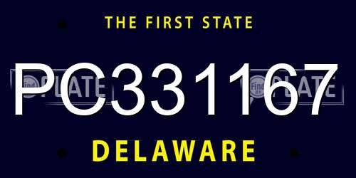 PC331167 Delaware License Plate