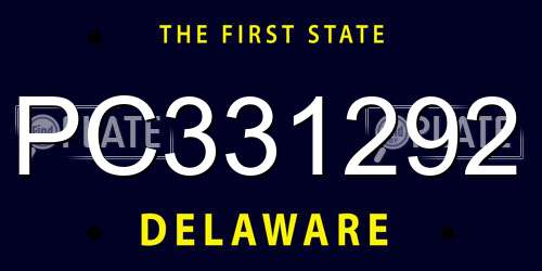PC331292 Delaware License Plate