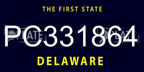 PC331864 Delaware License Plate