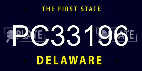 PC33196 Delaware License Plate