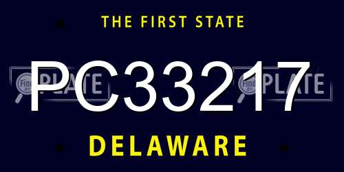 PC33217 Delaware License Plate