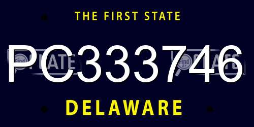 PC333746 Delaware License Plate