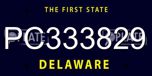 PC333829 Delaware License Plate