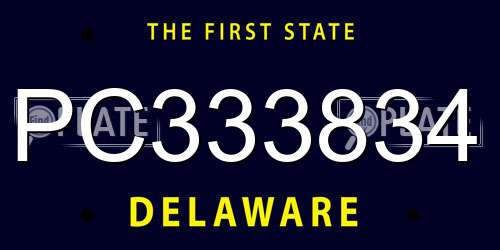 PC333834 Delaware License Plate
