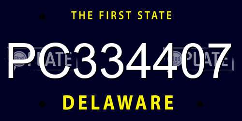 PC334407 Delaware License Plate