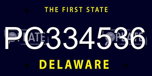 PC334536 Delaware License Plate